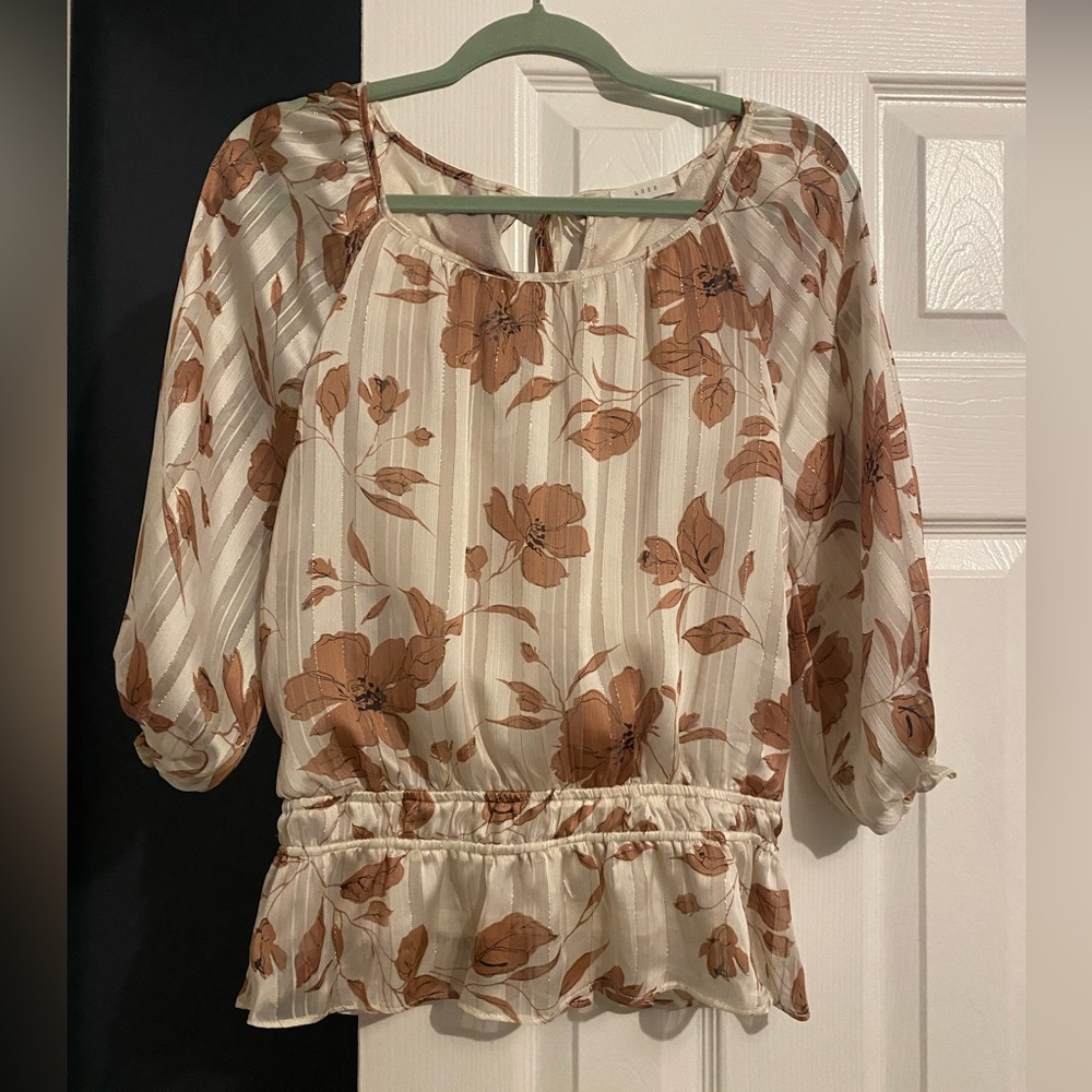Floral satin blouse